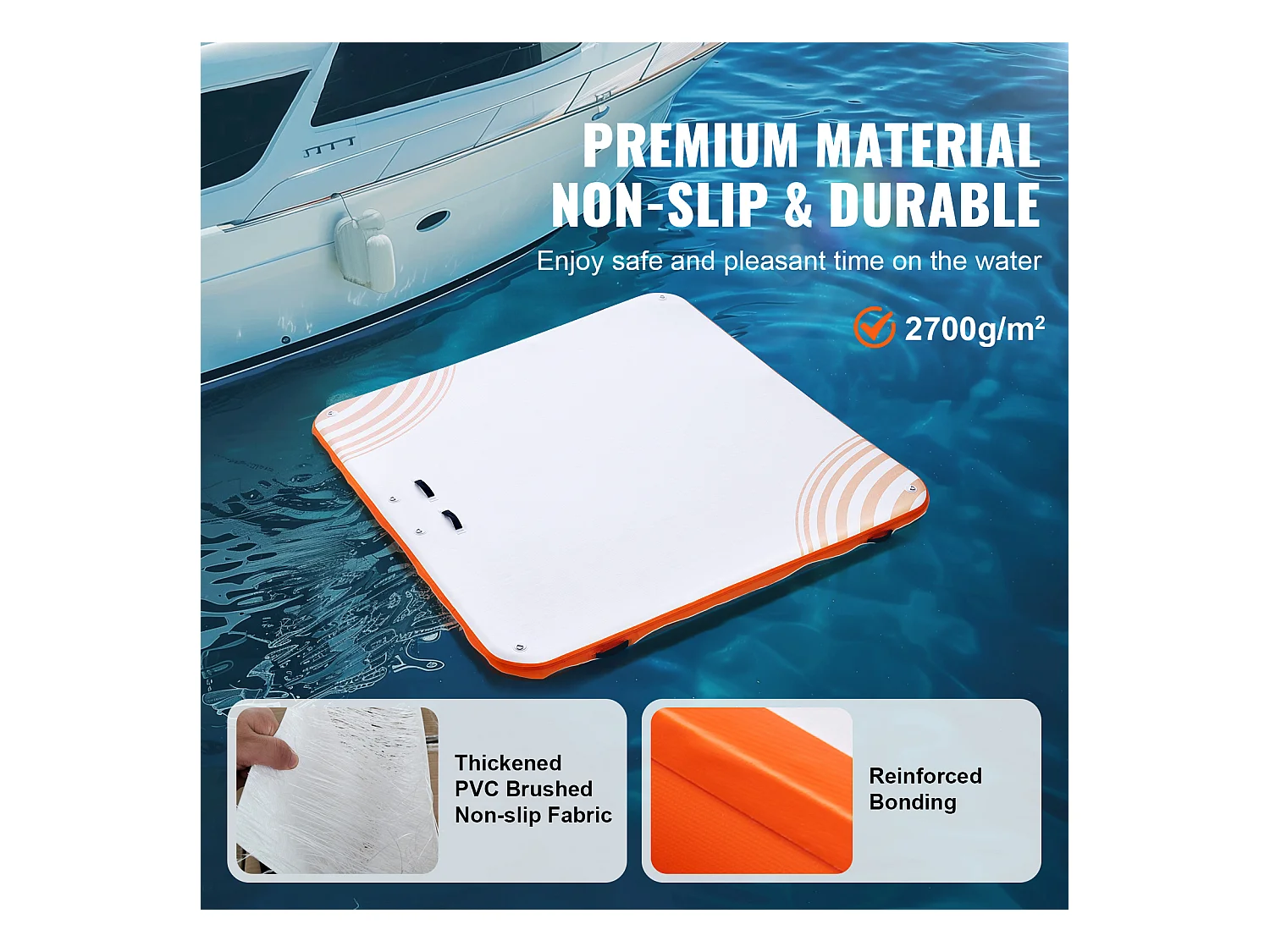 Plateforme Flottante Gonflable, SucceBuy Tapis de Plate-Forme Flottant Gonflable 305x305 cm avec Échelle