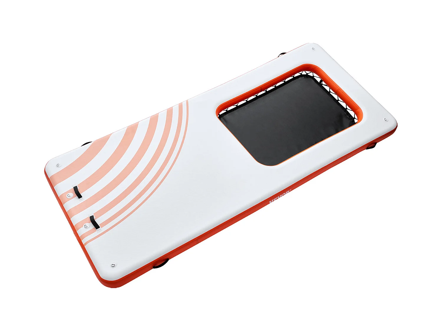 Plateforme Flottante Gonflable, SucceBuy Quai Flottant Gonflable 457x198 cm avec Piscine en Maille 122x183 cm, Plate-Forme Aquatique