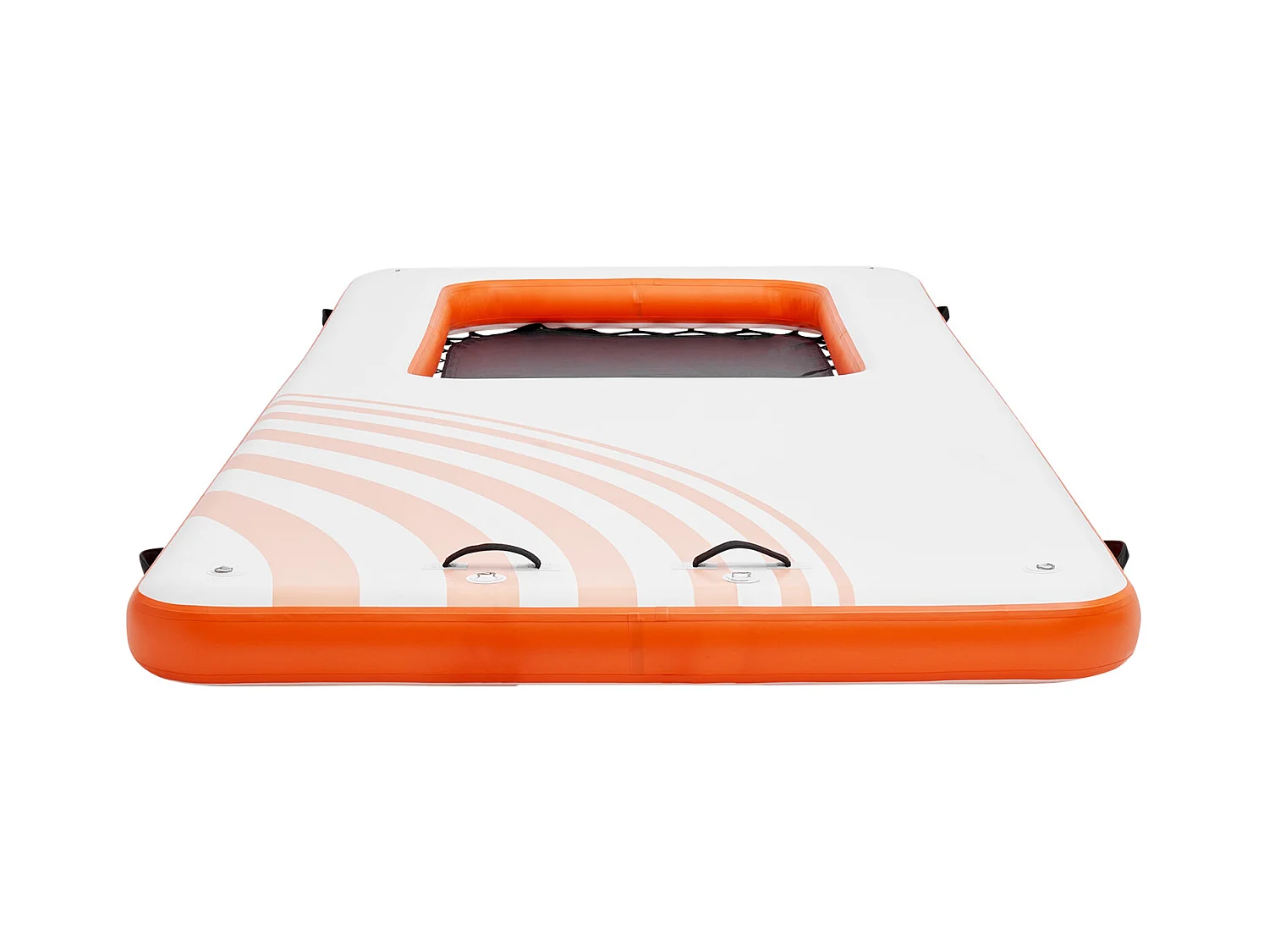 Plateforme Flottante Gonflable, SucceBuy Quai Flottant Gonflable 457x198 cm avec Piscine en Maille 122x183 cm, Plate-Forme Aquatique