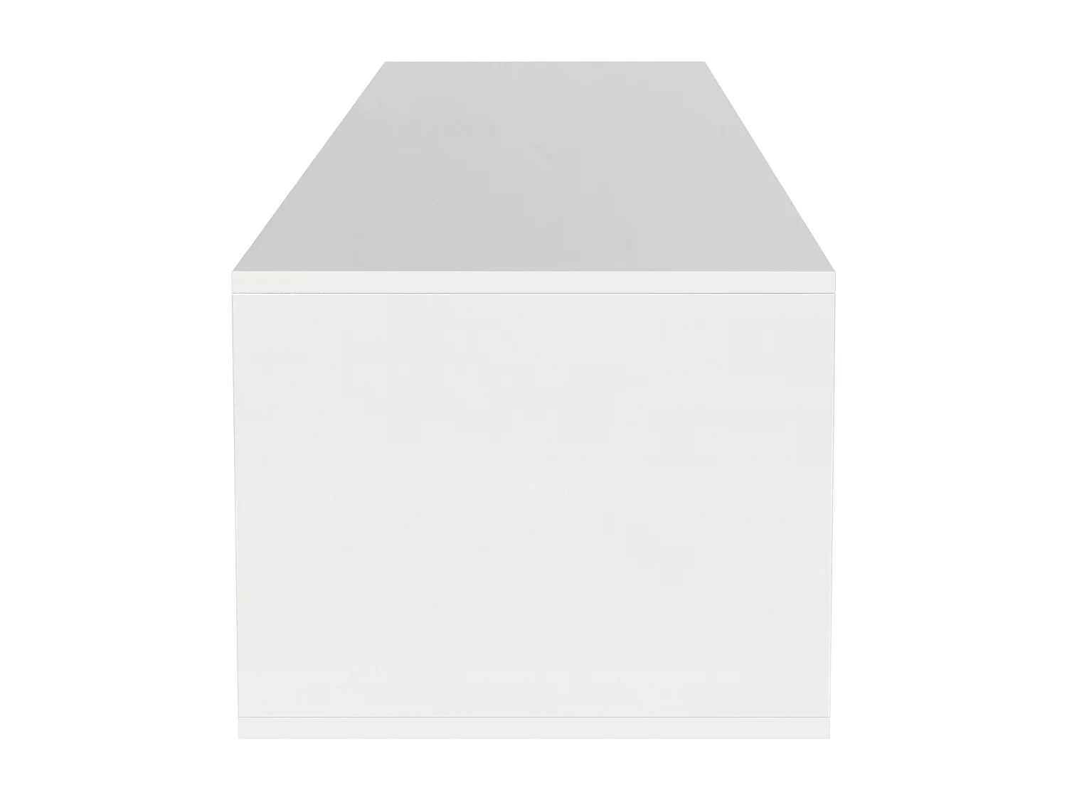 Meuble TV suspendu - Meuble TV brillant avec éclairage LED réglable - 3 portes - noir et blanc - pour salon et bureau