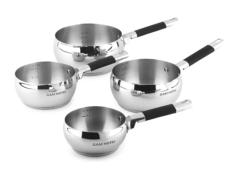 4 Casseroles 14/16/18/20cm - Inox induction