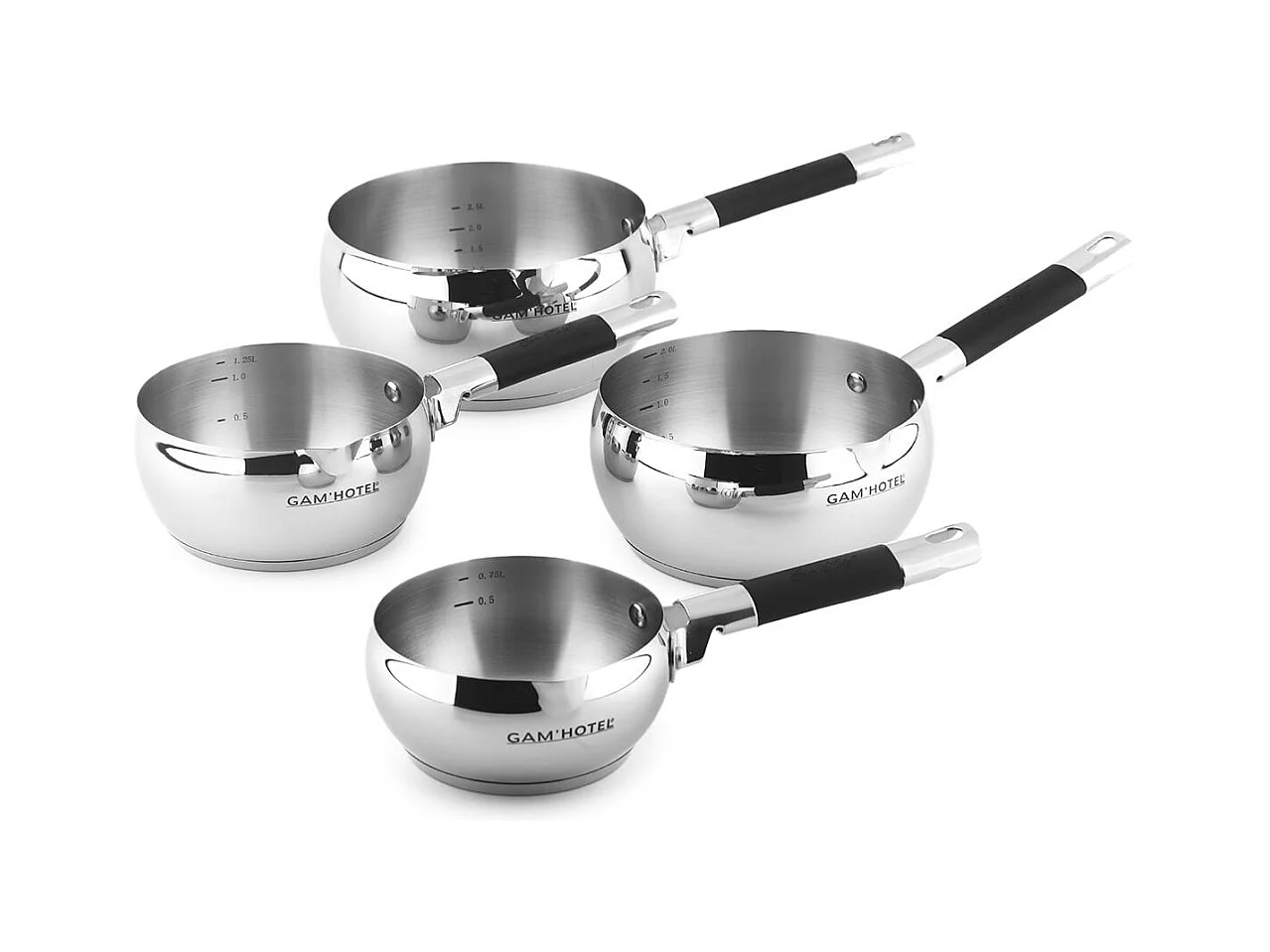 4 Casseroles 14/16/18/20cm - Inox induction