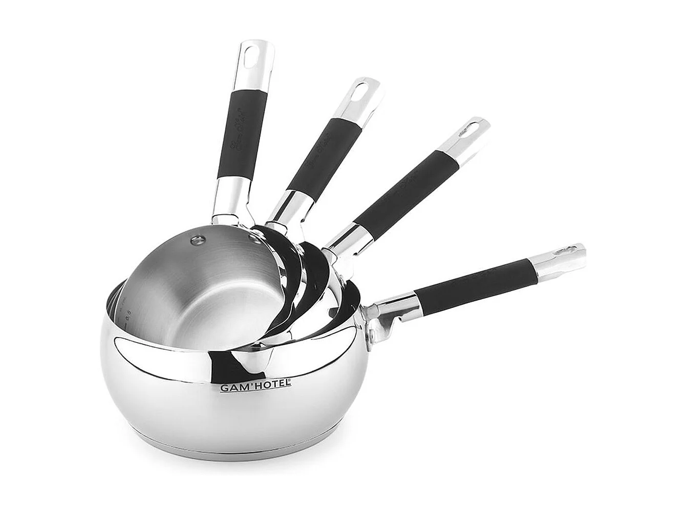 4 Casseroles 14/16/18/20cm - Inox induction