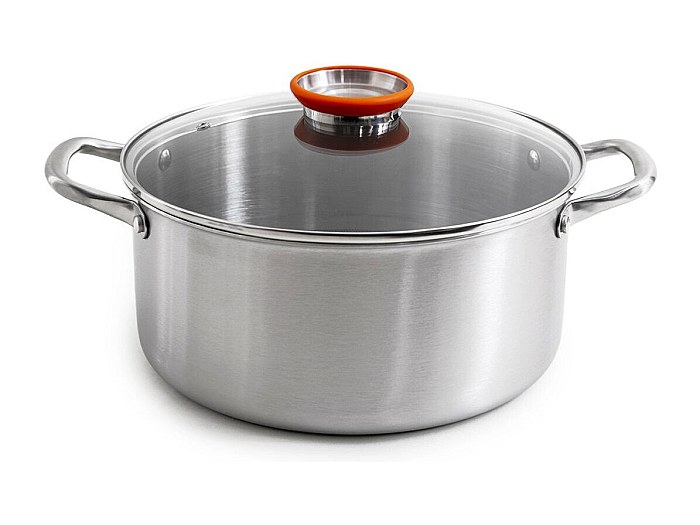 ROEUIPG Marmite En Fonte 8L Avec Couvercle En Verre - Compatible Tous Feux Dont Induction | Pour Soupes, Ragoûts