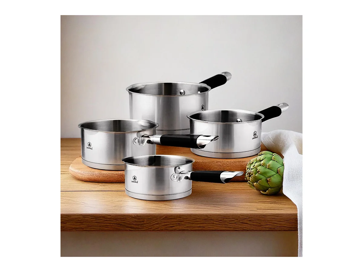 Set de 4 casseroles inox 14/16/18/20cm induction