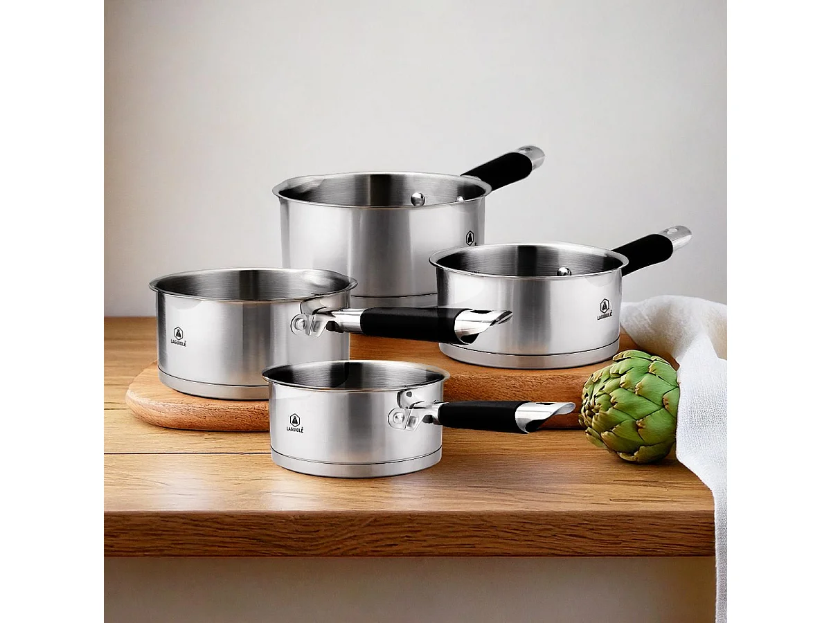Set de 4 casseroles inox 14/16/18/20cm induction