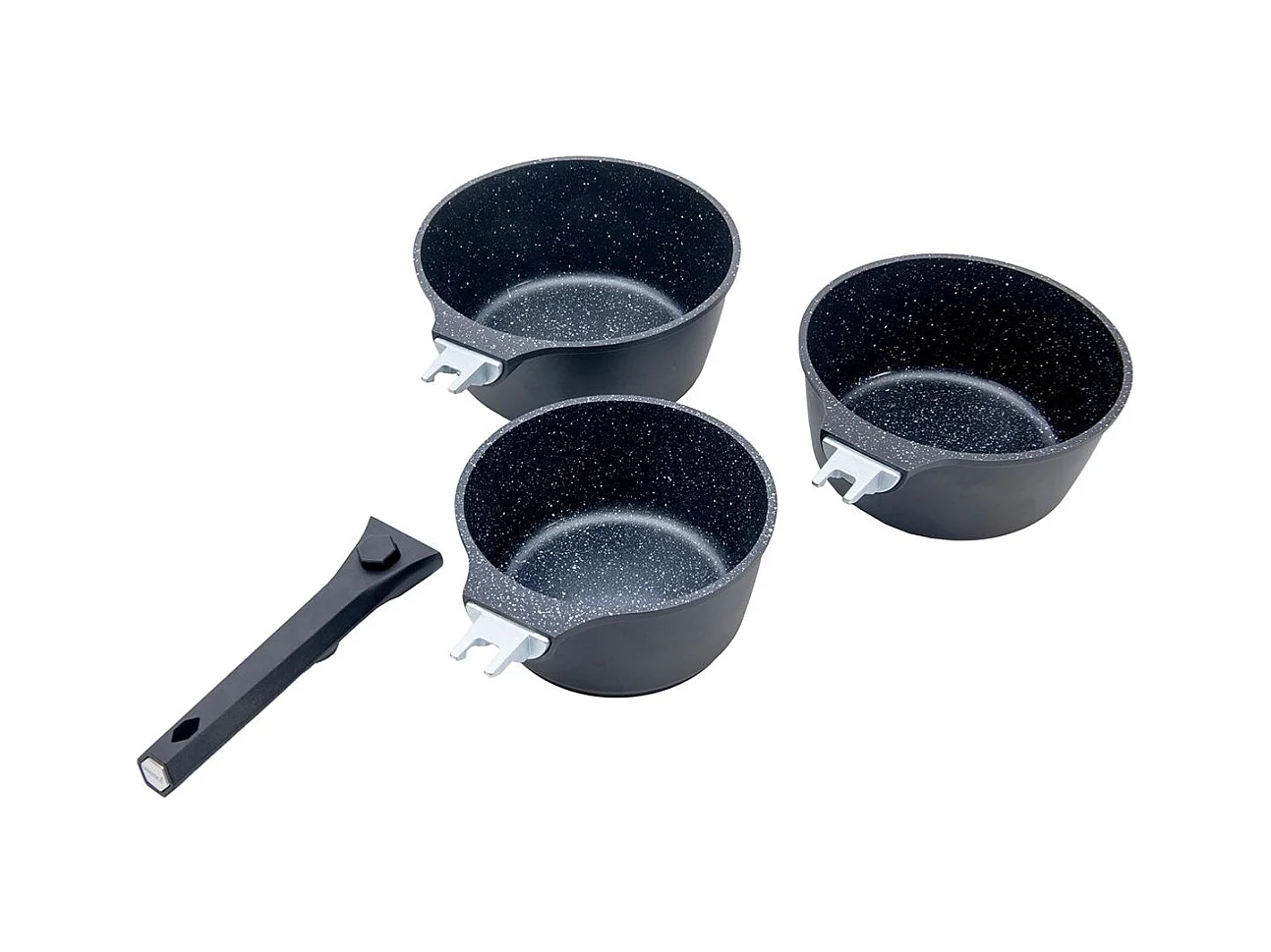 Set de 3 casseroles noir amovible 16/18/20cm - "Alizée"
