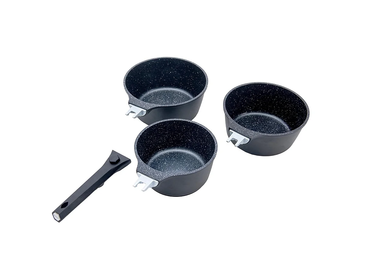 Set de 3 casseroles noir amovible 16/18/20cm - "Alizée"