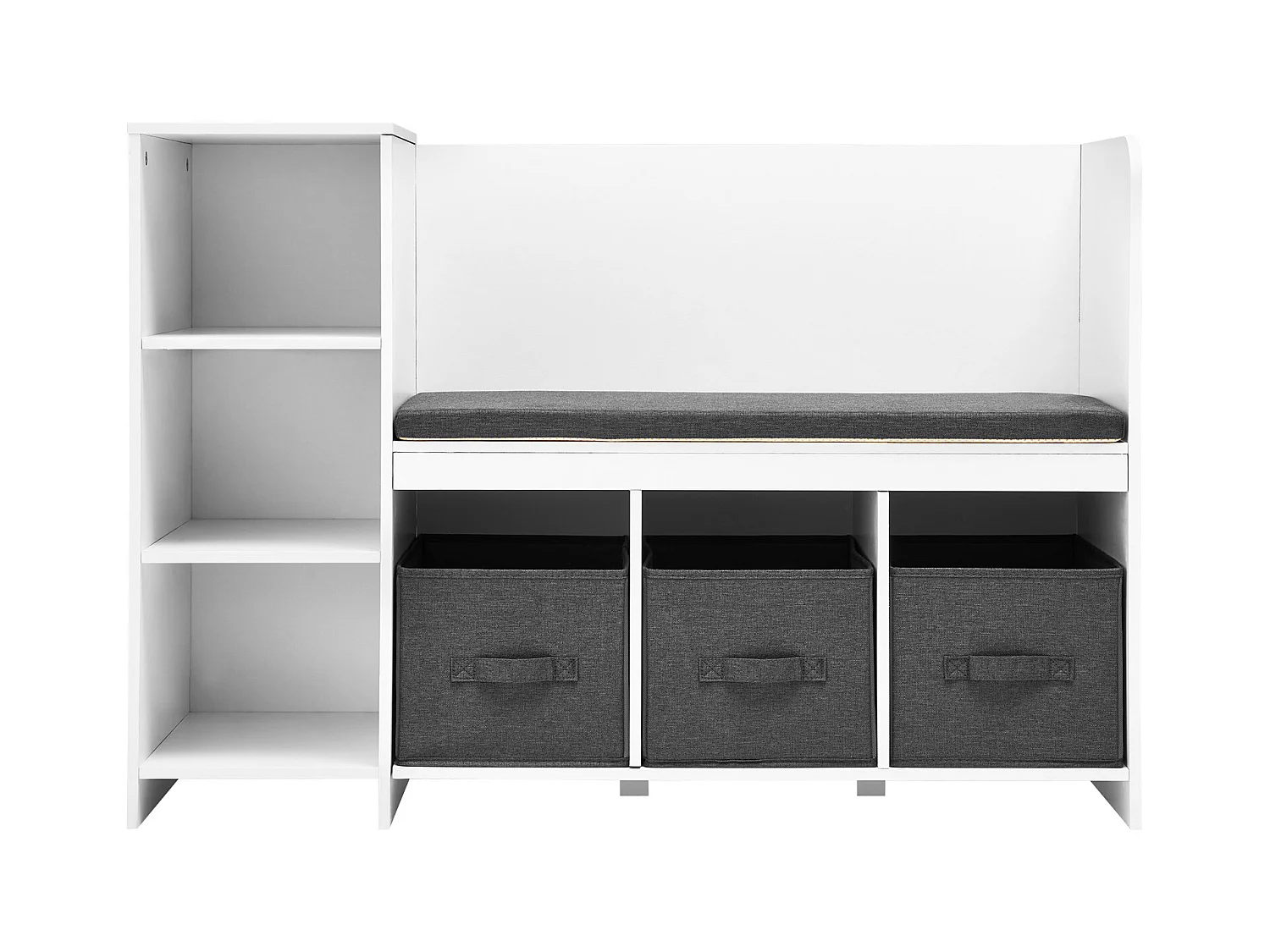 Banc de Lecture SucceBuy pour Enfants avec 6 Compartiments de Rangement et Coussin Blanc, Créant un Environnement Confortable Idéal pour le Jeu et la Lecture