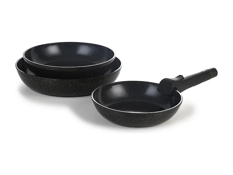 Set de 3 poêles marron amovible 20/24/28cm - "Cappuccino"