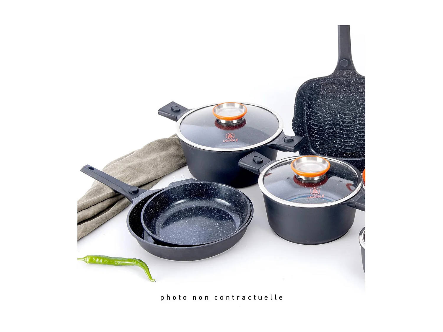 Poêle noir amovible 28cm - "Alizée"