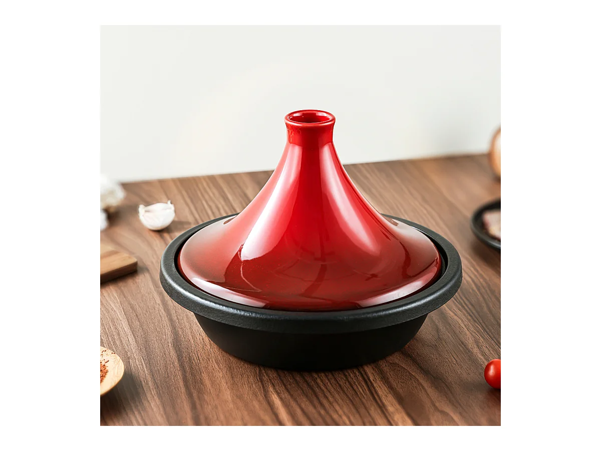 Tajine en fonte rouge 27cm