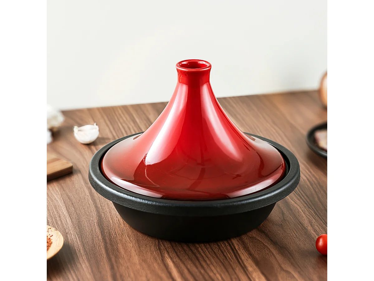 Tajine en fonte rouge 27cm