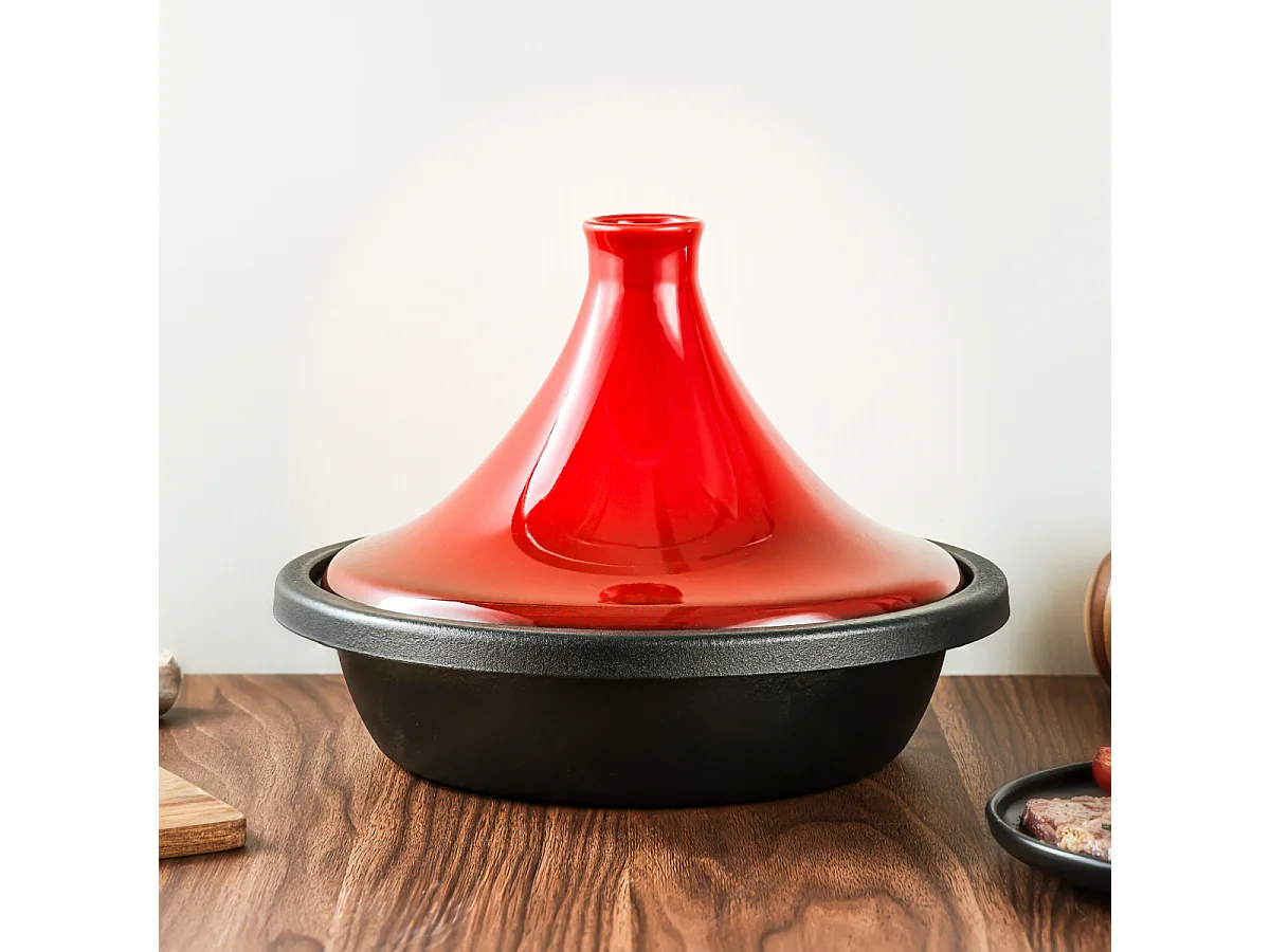 Tajine en fonte rouge 27cm