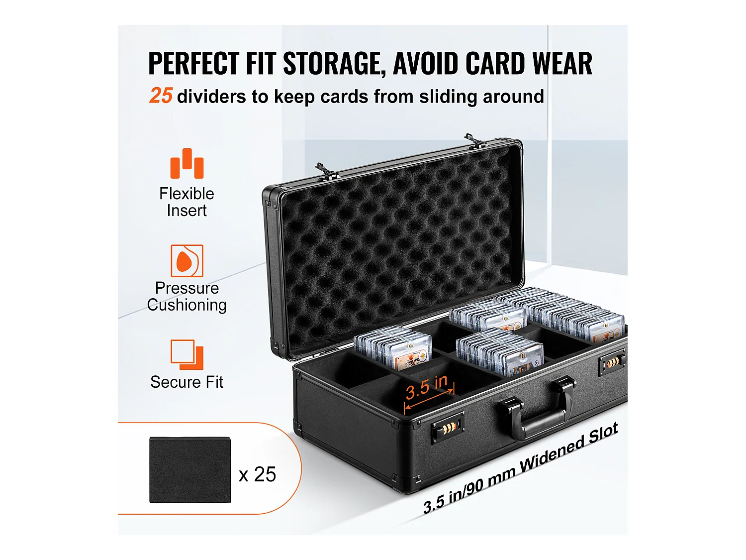 Boîte de Rangement, SucceBuy 162 Boîte de Rangement pour Cartes Classées PSA 5 Emplacements pour Cartes de Sport avec Serrure à Combinaison