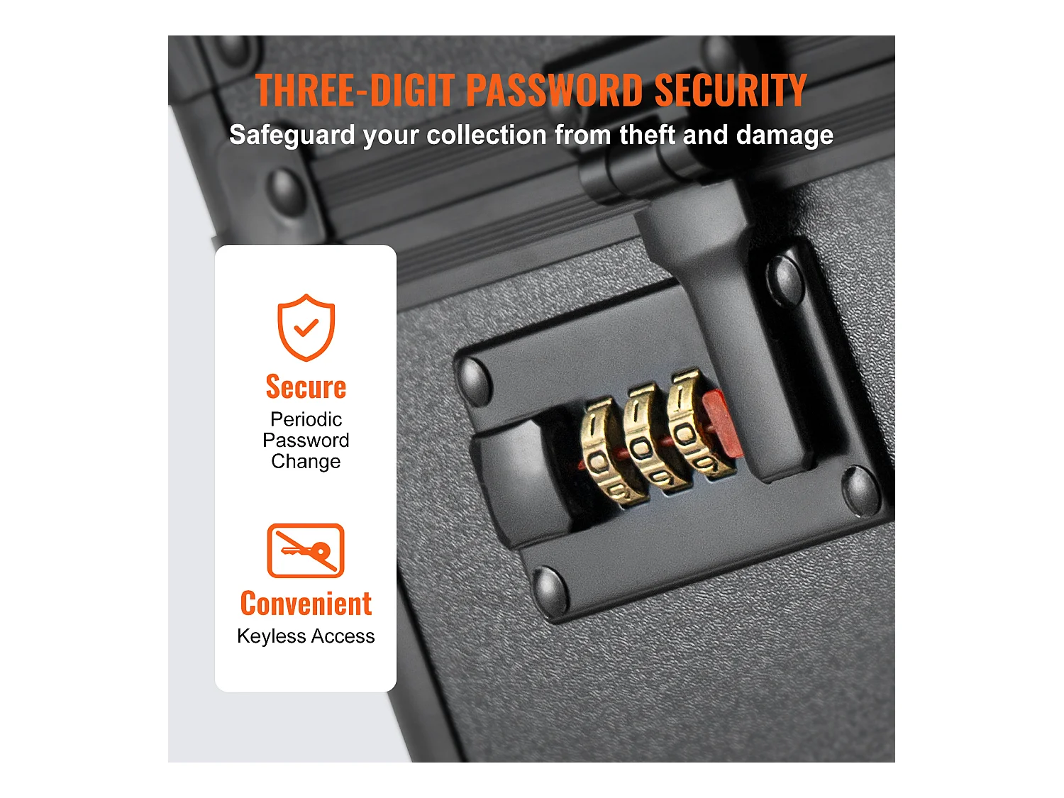 Boîte de Rangement, SucceBuy 162 Boîte de Rangement pour Cartes Classées PSA 5 Emplacements pour Cartes de Sport avec Serrure à Combinaison