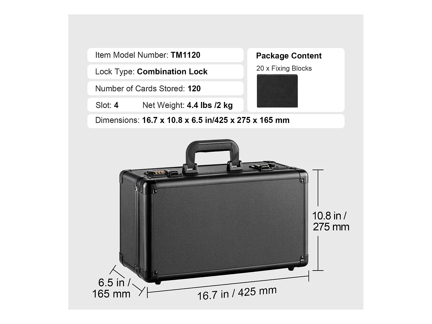 Boîte de Rangement, SucceBuy Boîte de Rangement pour Cartes de Sport 120 PSA avec 4 Emplacements et Serrure à Combinaison
