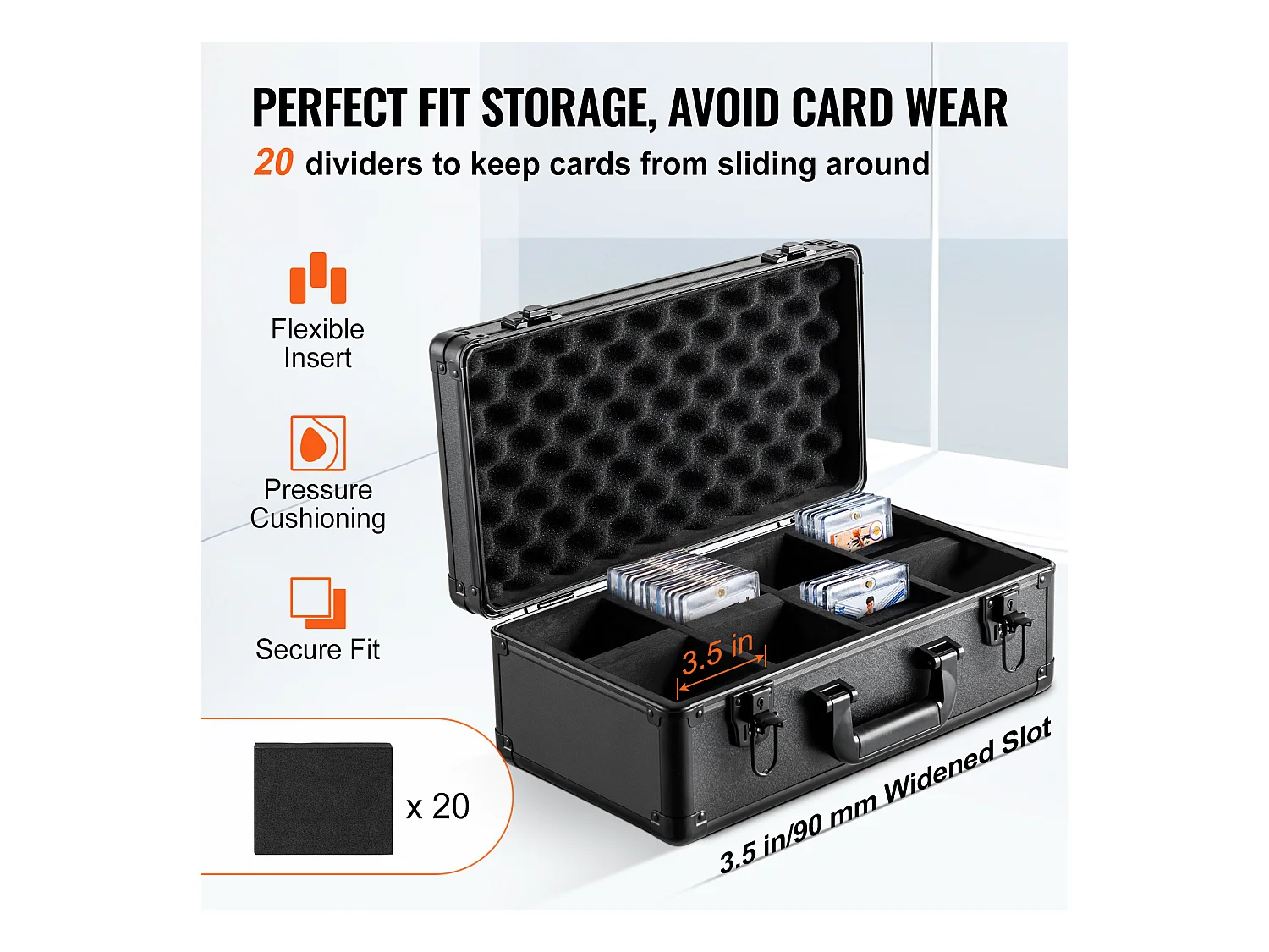 Boîte de Rangement, SucceBuy Boîte de Rangement pour Cartes Classées, 96 Cartes PSA, 4 Emplacements, Étui à Clé