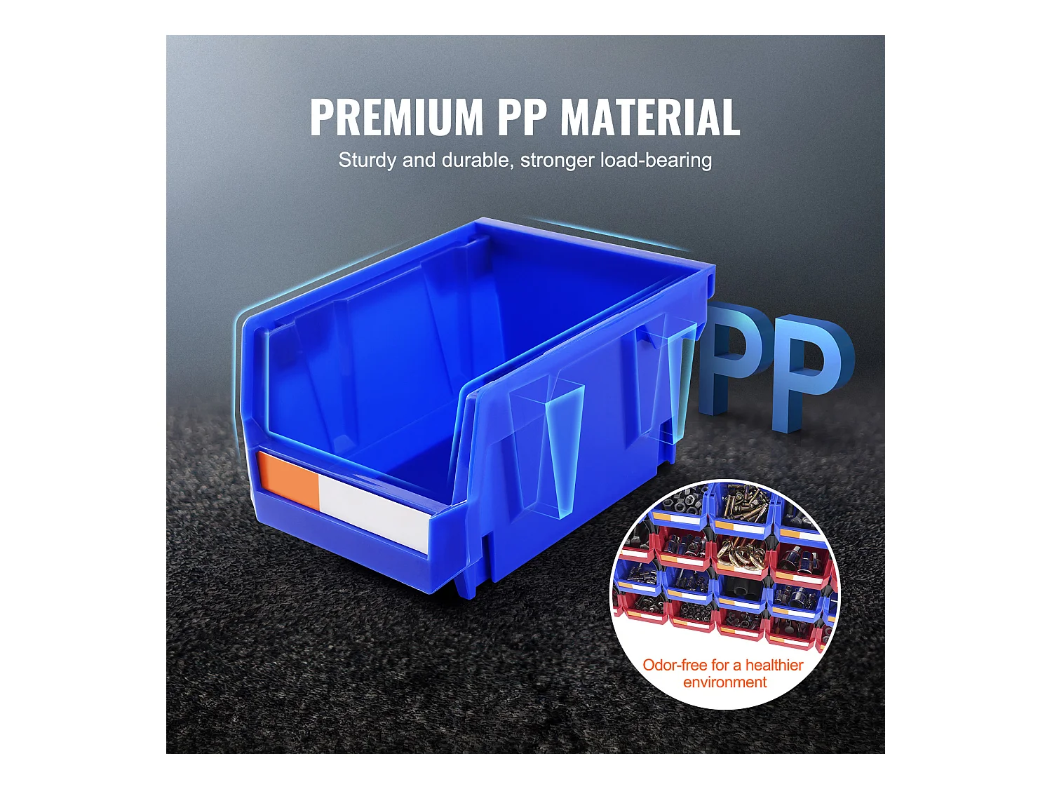 Boîtes Rangement, SucceBuy Lot de 24 Bacs de Rangement Empilables à Suspendre, Organisateur en Plastique, Bleu/Rouge