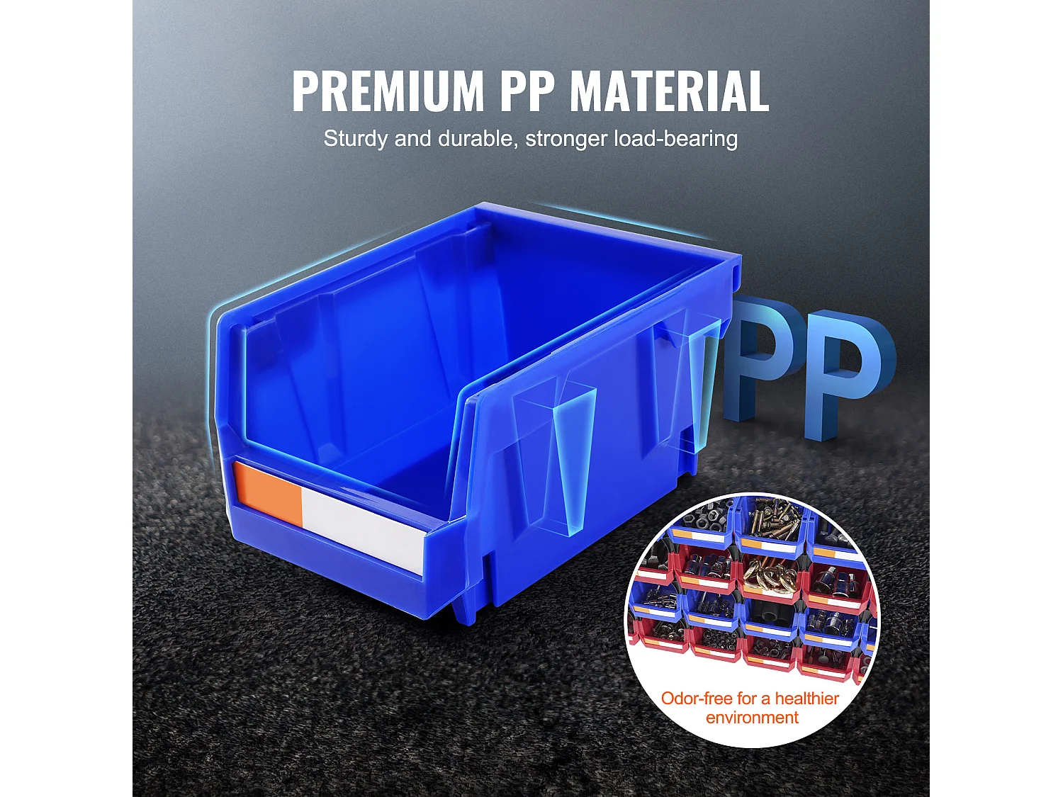 Boîtes Rangement, SucceBuy Lot de 24 Bacs de Rangement Empilables à Suspendre, Organisateur en Plastique, Bleu/Rouge