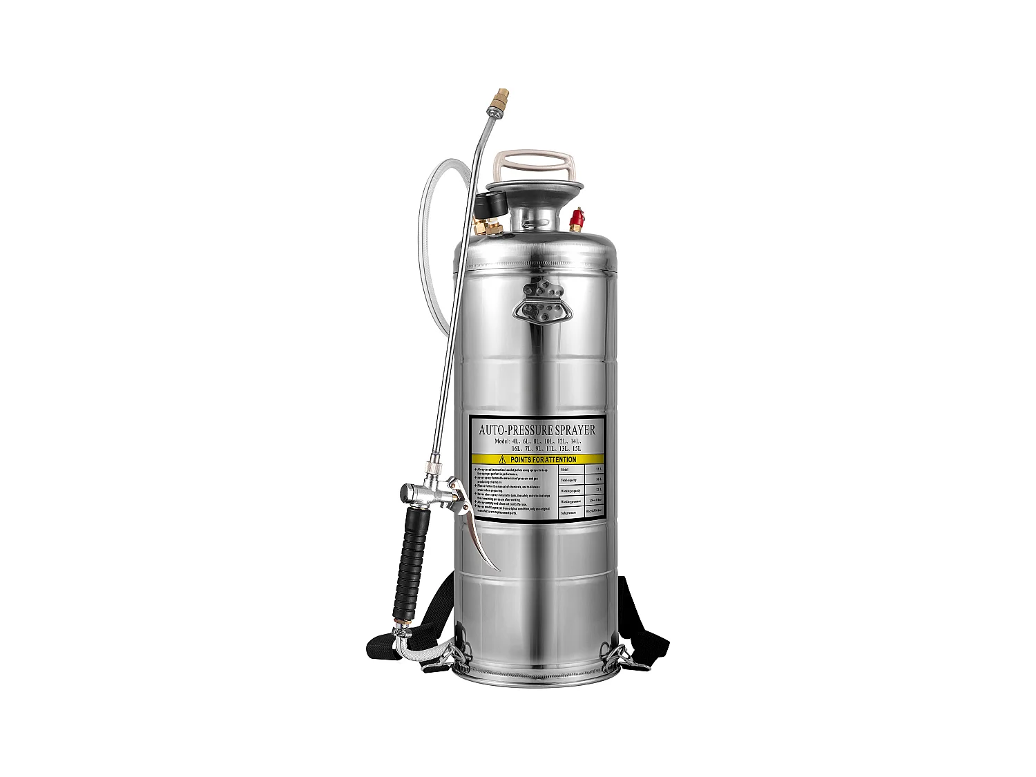Pulvérisateur, SucceBuy Pulvérisateur à Pompe Manuelle en Acier Inoxydable de 13 L pour Usage Industriel