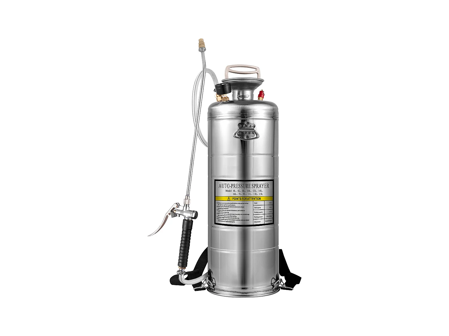 Pulvérisateur, SucceBuy Pulvérisateur à Pompe Manuelle en Acier Inoxydable de 13 L pour Usage Industriel
