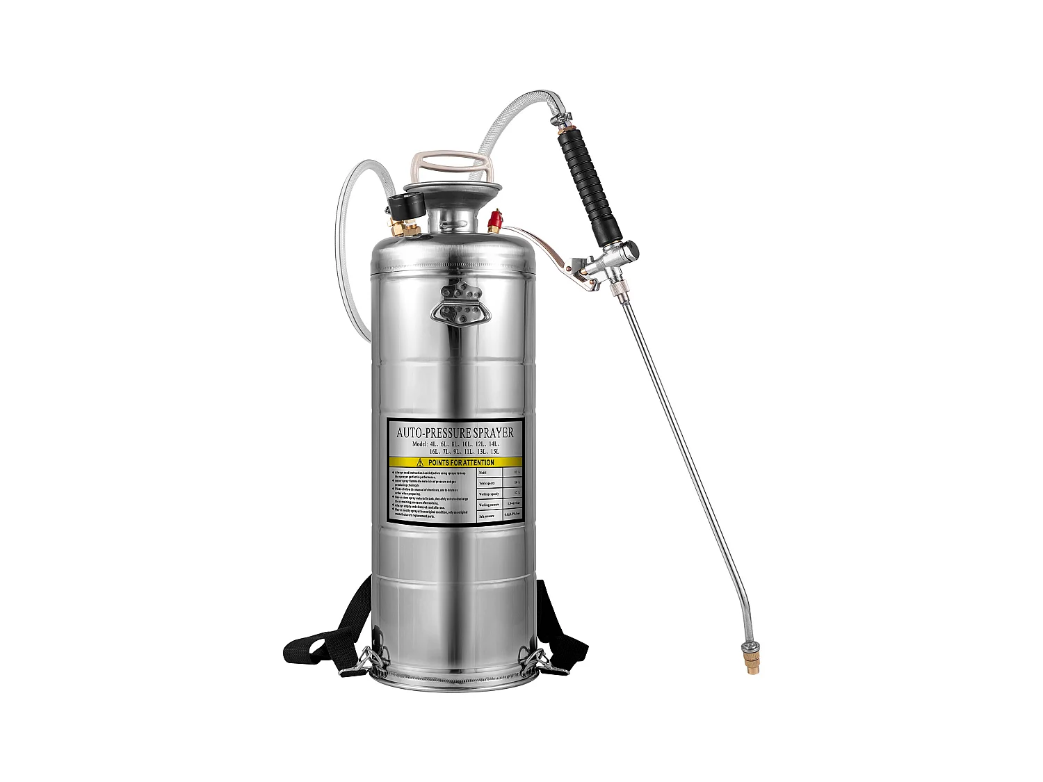 Pulvérisateur, SucceBuy Pulvérisateur à Pompe Manuelle en Acier Inoxydable de 13 L pour Usage Industriel