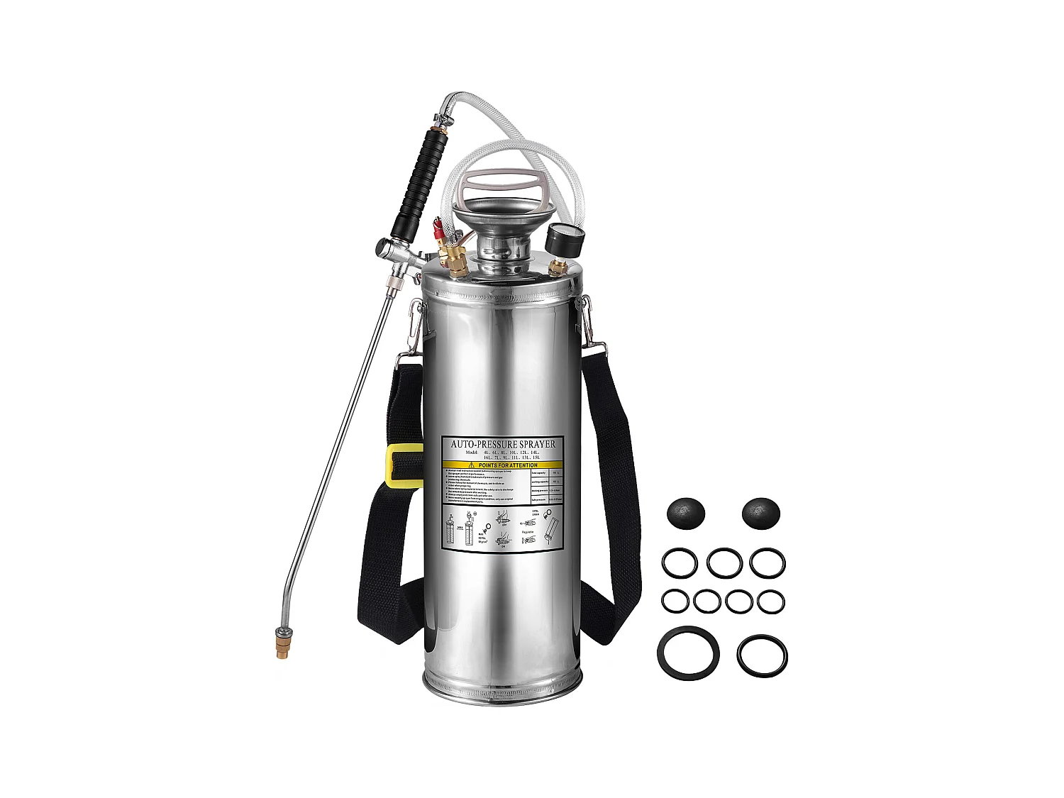 Pulvérisateur de Jardin, SucceBuy Pulvérisateur en Acier Inoxydable 10 L pour la Maison, le Jardinage – Polyvalent pour l'Industrie, l'Agriculture et la Médecine