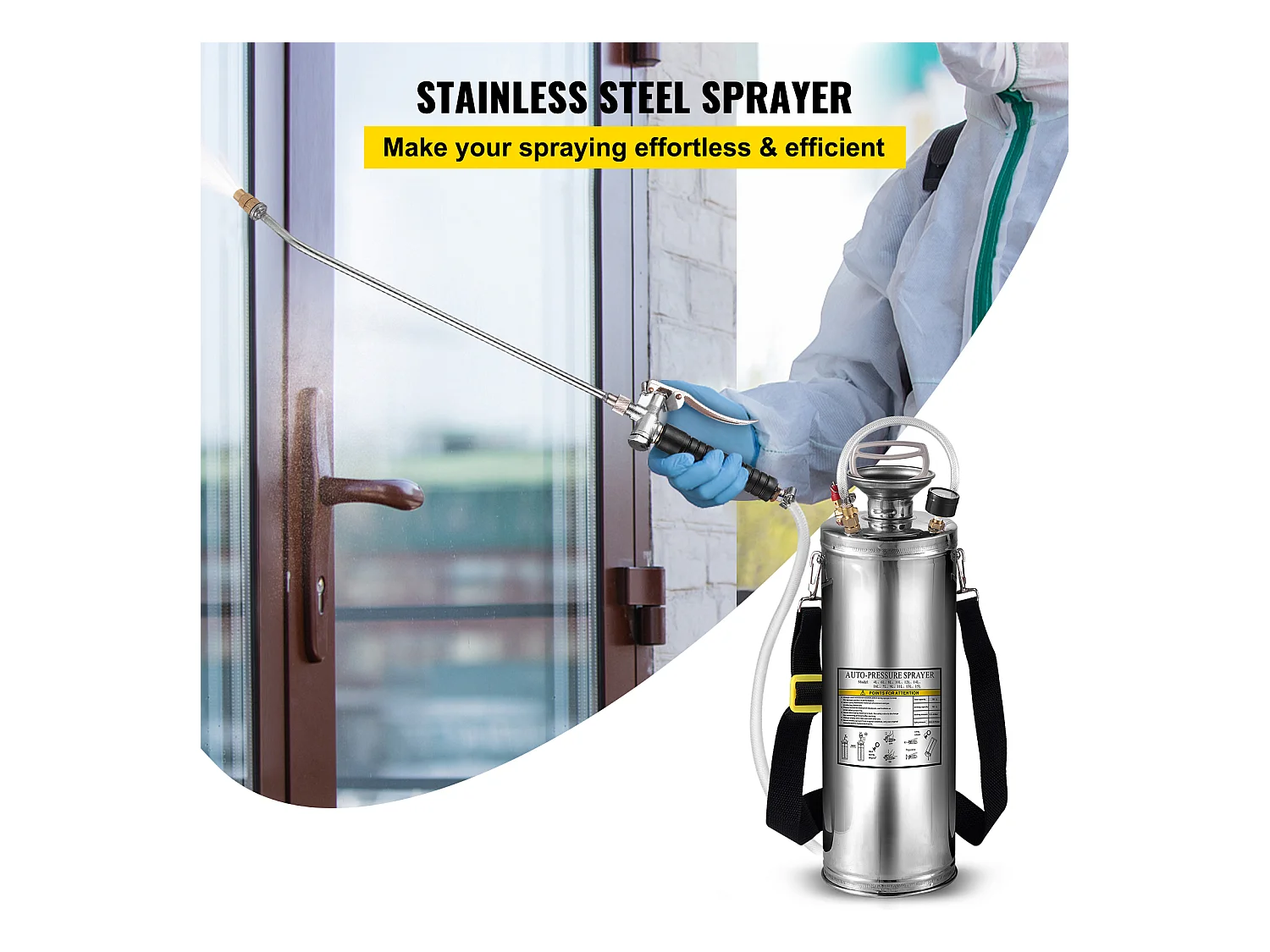Pulvérisateur de Jardin, SucceBuy Pulvérisateur en Acier Inoxydable 10 L pour la Maison, le Jardinage – Polyvalent pour l'Industrie, l'Agriculture et la Médecine