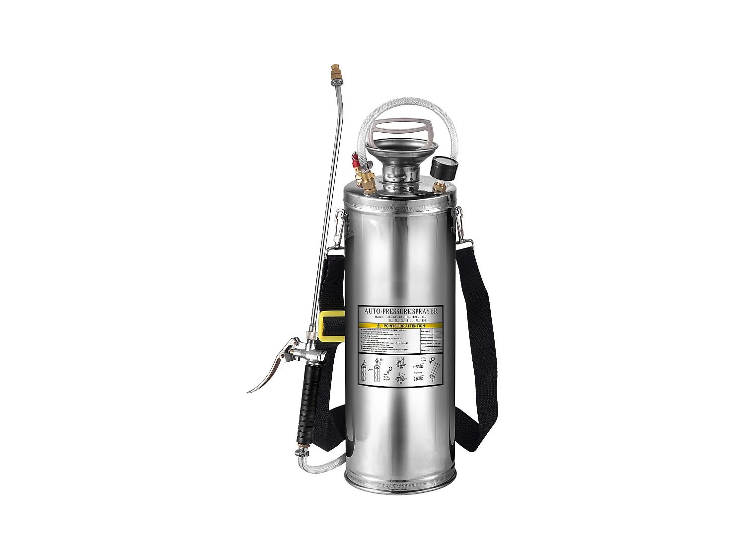 Pulvérisateur de Jardin, SucceBuy Pulvérisateur en Acier Inoxydable 10 L pour la Maison, le Jardinage – Polyvalent pour l'Industrie, l'Agriculture et la Médecine