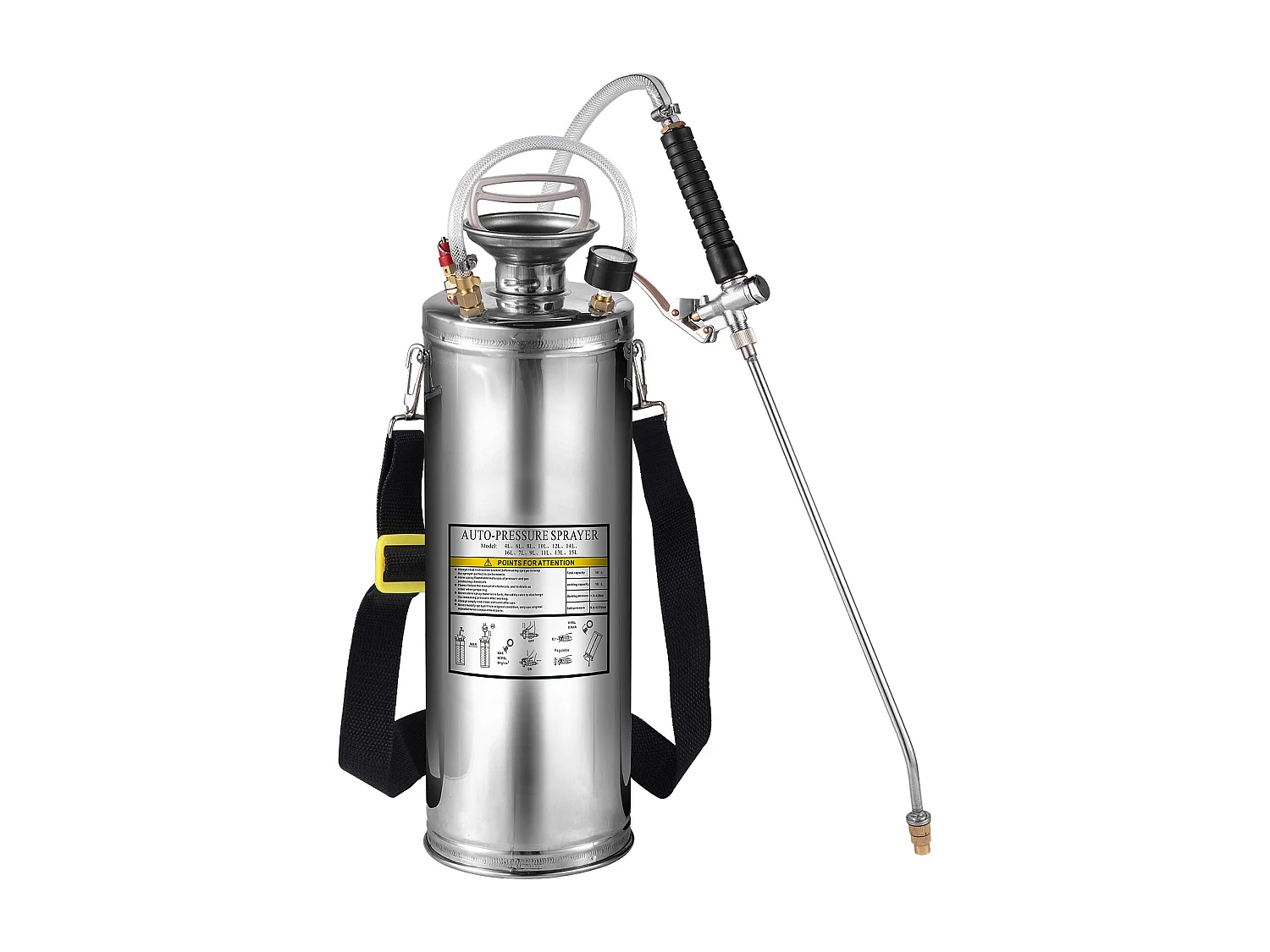 Pulvérisateur de Jardin, SucceBuy Pulvérisateur en Acier Inoxydable 10 L pour la Maison, le Jardinage – Polyvalent pour l'Industrie, l'Agriculture et la Médecine