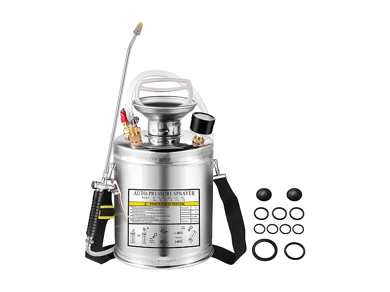 Spuit, SucceBuy 4-Liter Spuitmachine, RVS Handpomp, 8,4 cm Slang, Tuin- en Vloerreiniging