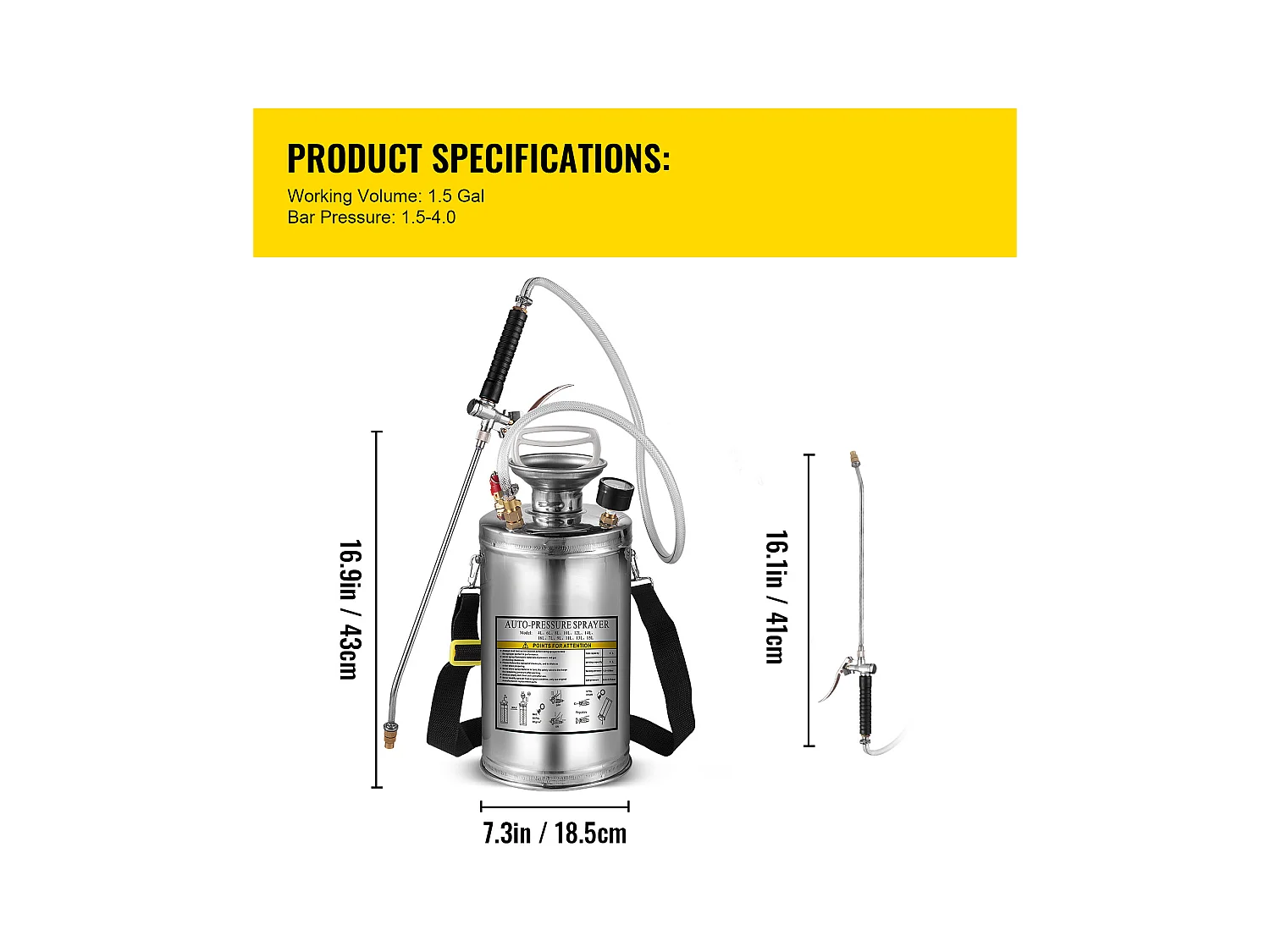 Pulvérisateur, SucceBuy Explorez le Pulvérisateur à Pompe Manuelle de 5,7 L en Acier Inoxydable, pour le Jardinage Domestique et le Nettoyage du Sol