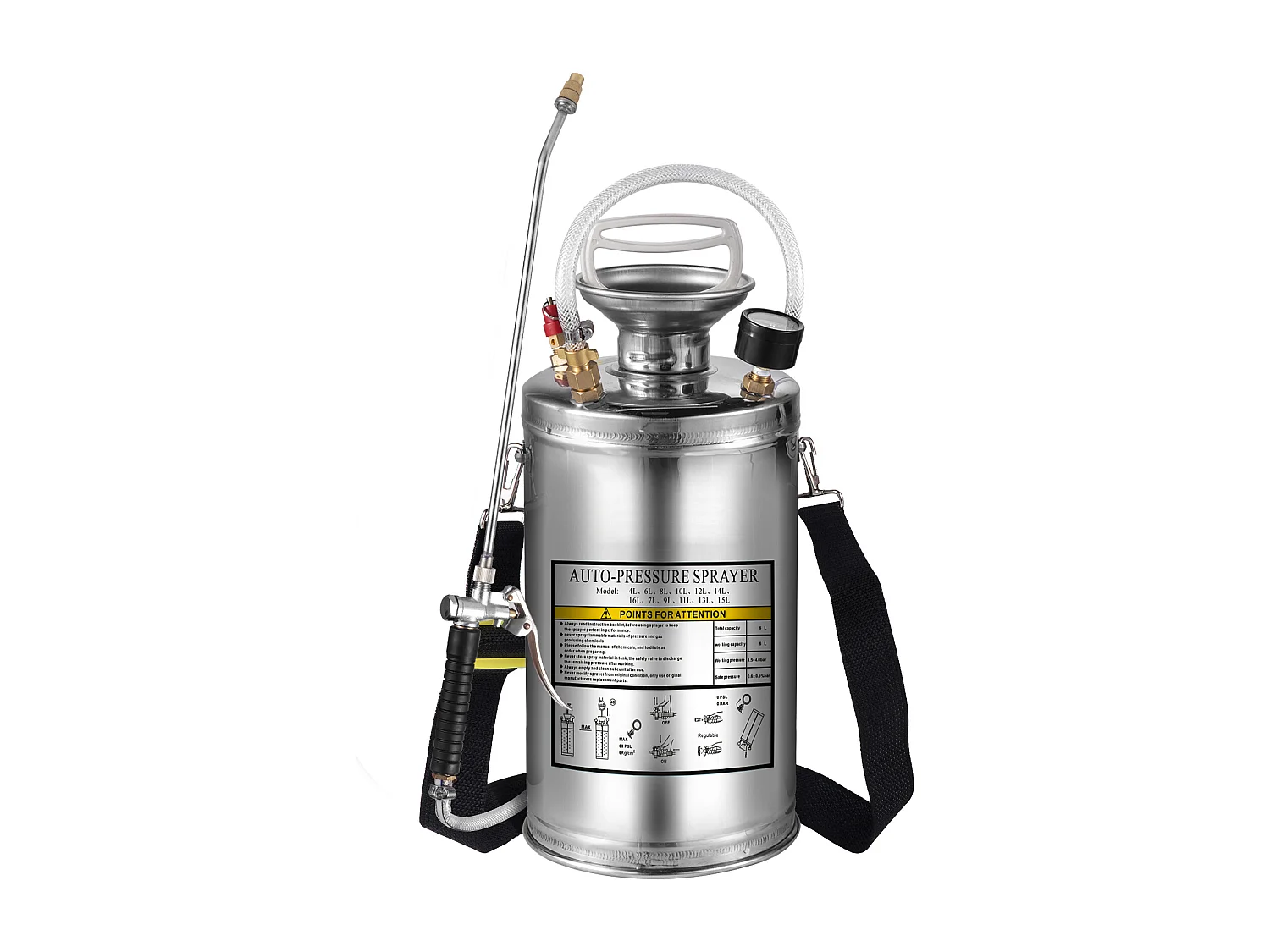 Pulvérisateur, SucceBuy Explorez le Pulvérisateur à Pompe Manuelle de 5,7 L en Acier Inoxydable, pour le Jardinage Domestique et le Nettoyage du Sol