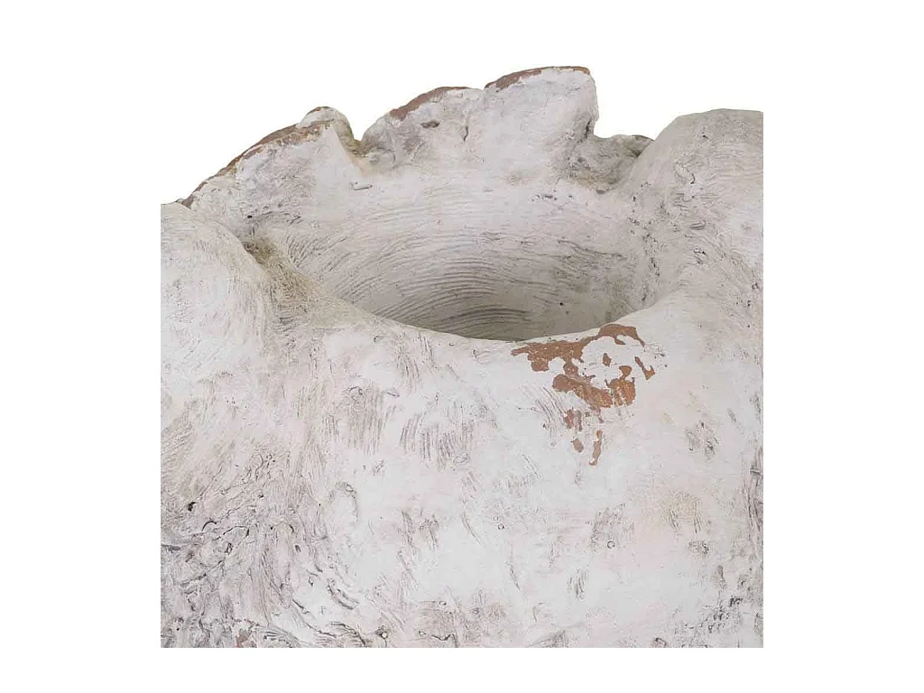 Jardinière tête de lion, magnésium blanc, 37x37x44h cm