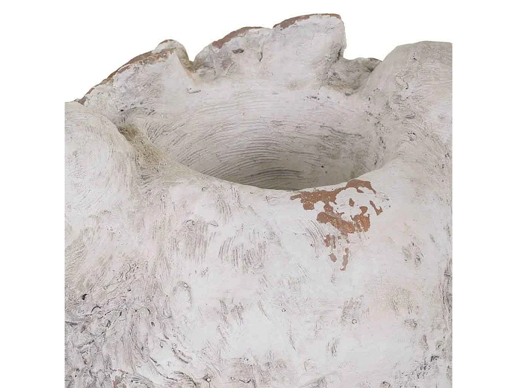 Jardinière tête de lion, magnésium blanc, 37x37x44h cm