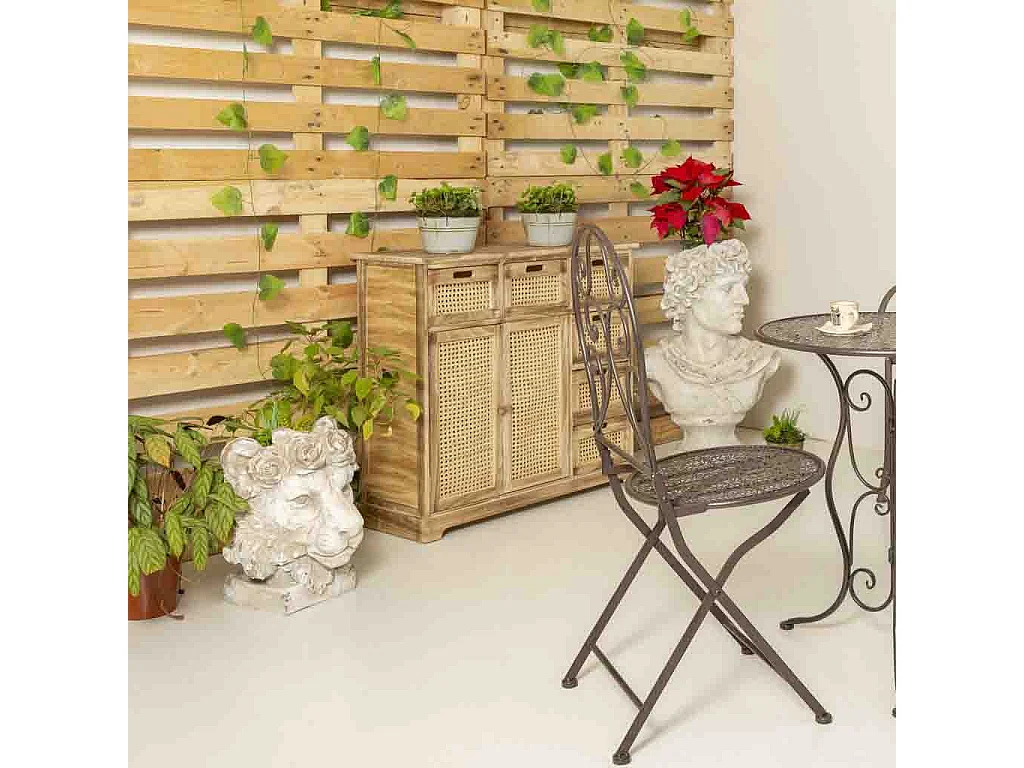 Löwenkopf-Pflanzgefäß, weißes Magnesium, 37x37x44h cm