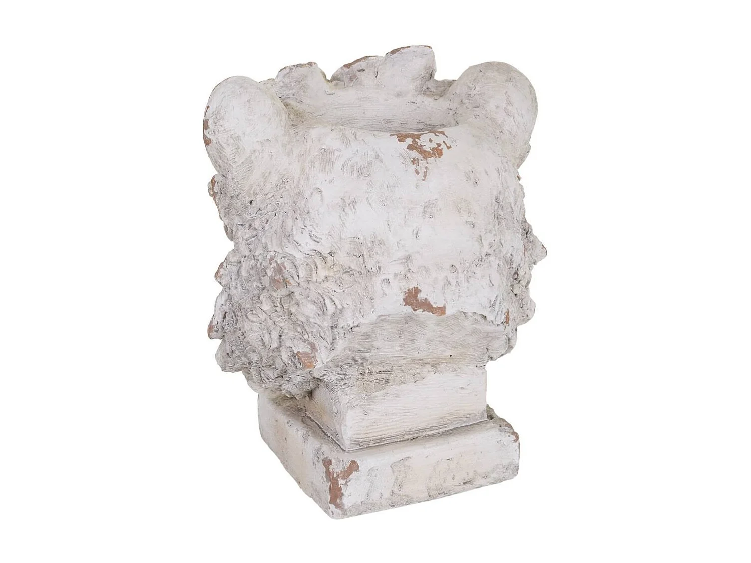 Löwenkopf-Pflanzgefäß, weißes Magnesium, 37x37x44h cm