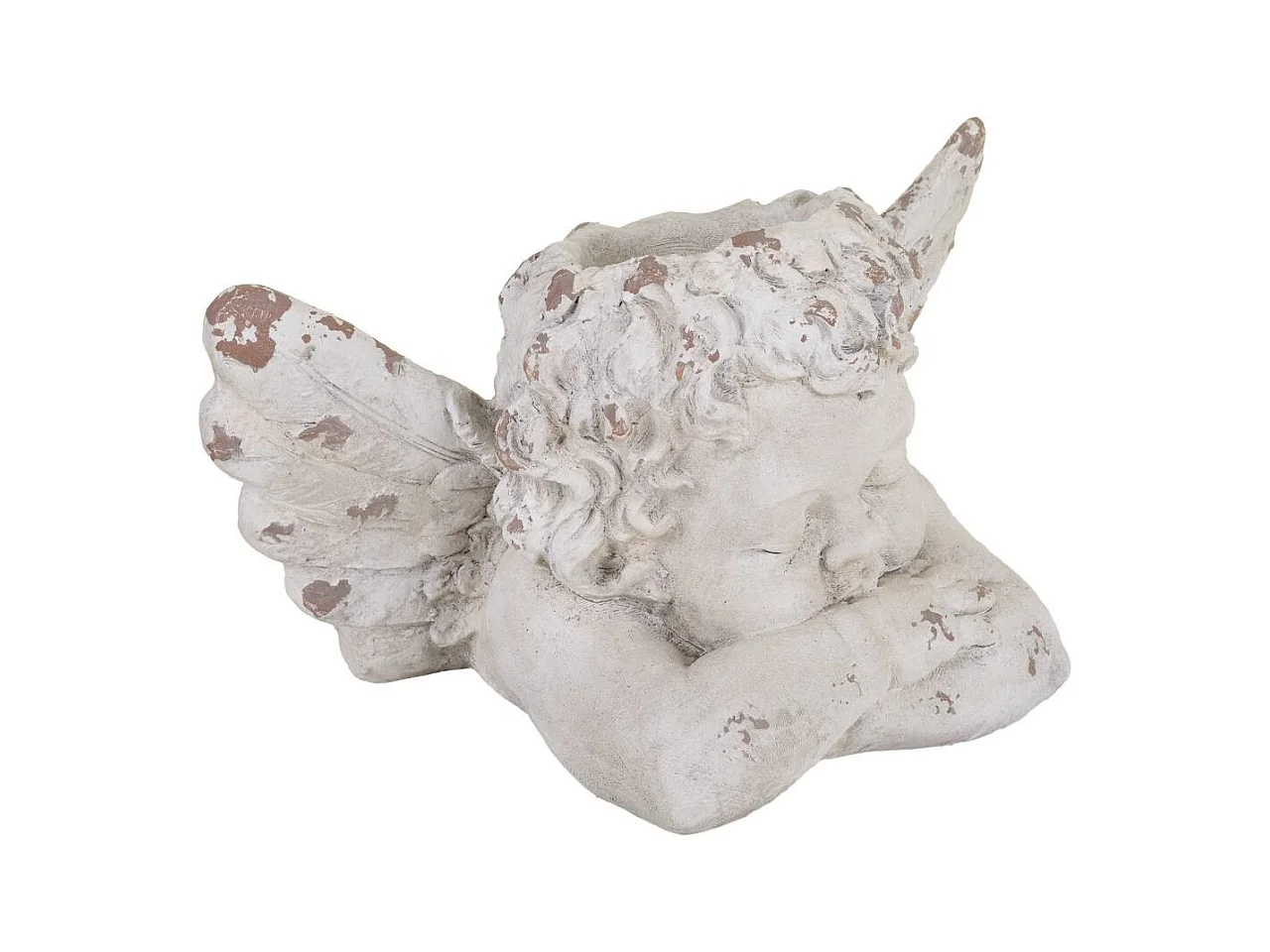 Macetero angel magnesio blanco, 59x36x36h cm