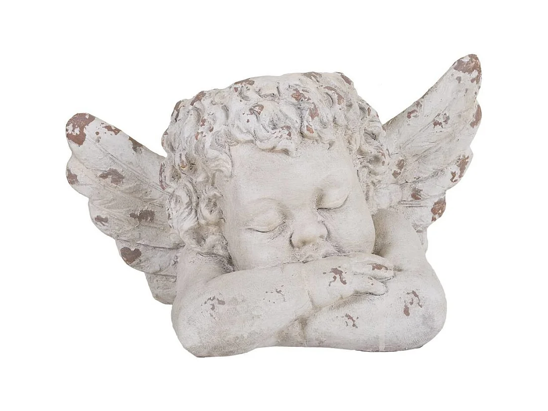 Macetero angel magnesio blanco, 59x36x36h cm