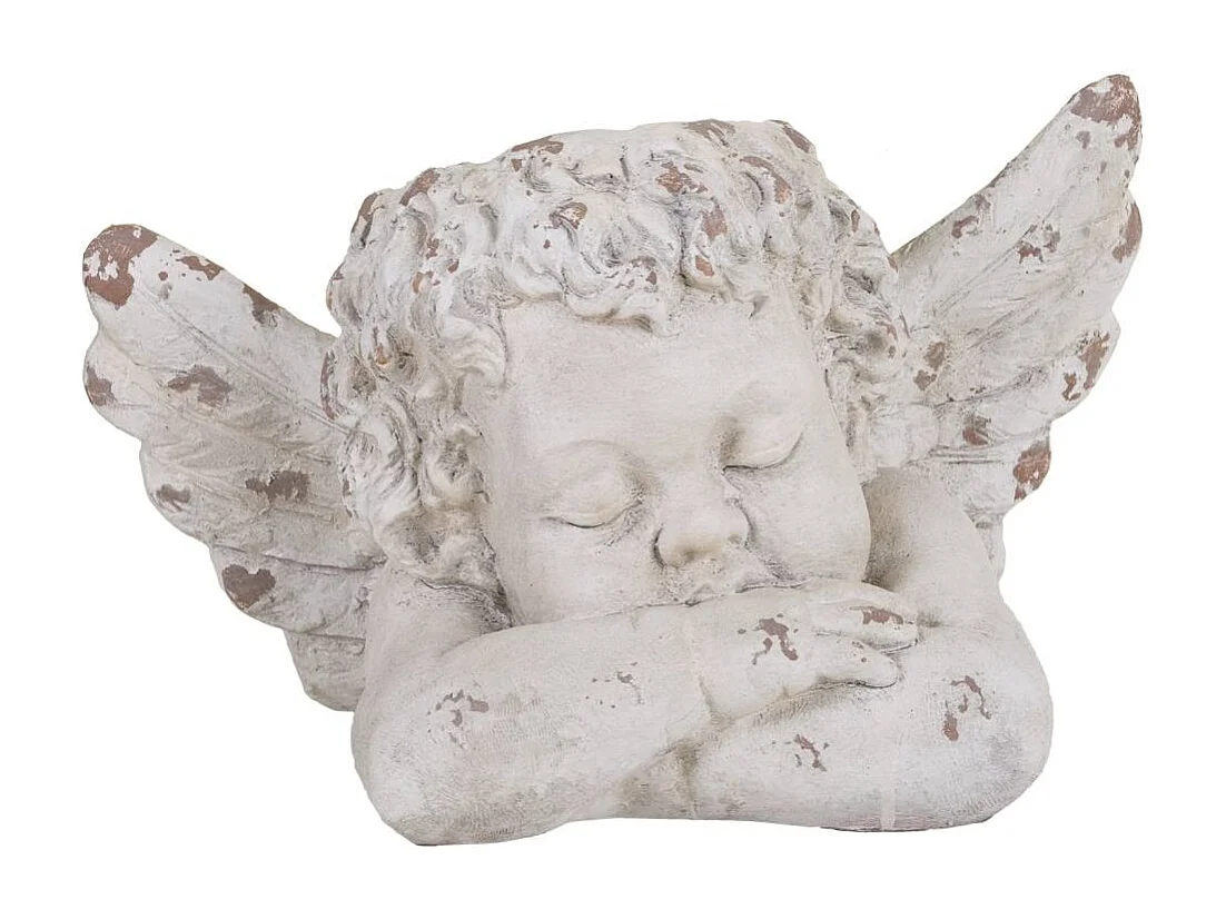 Weißer Magnesium-Engel-Pflanztopf, 59x36x36 cm