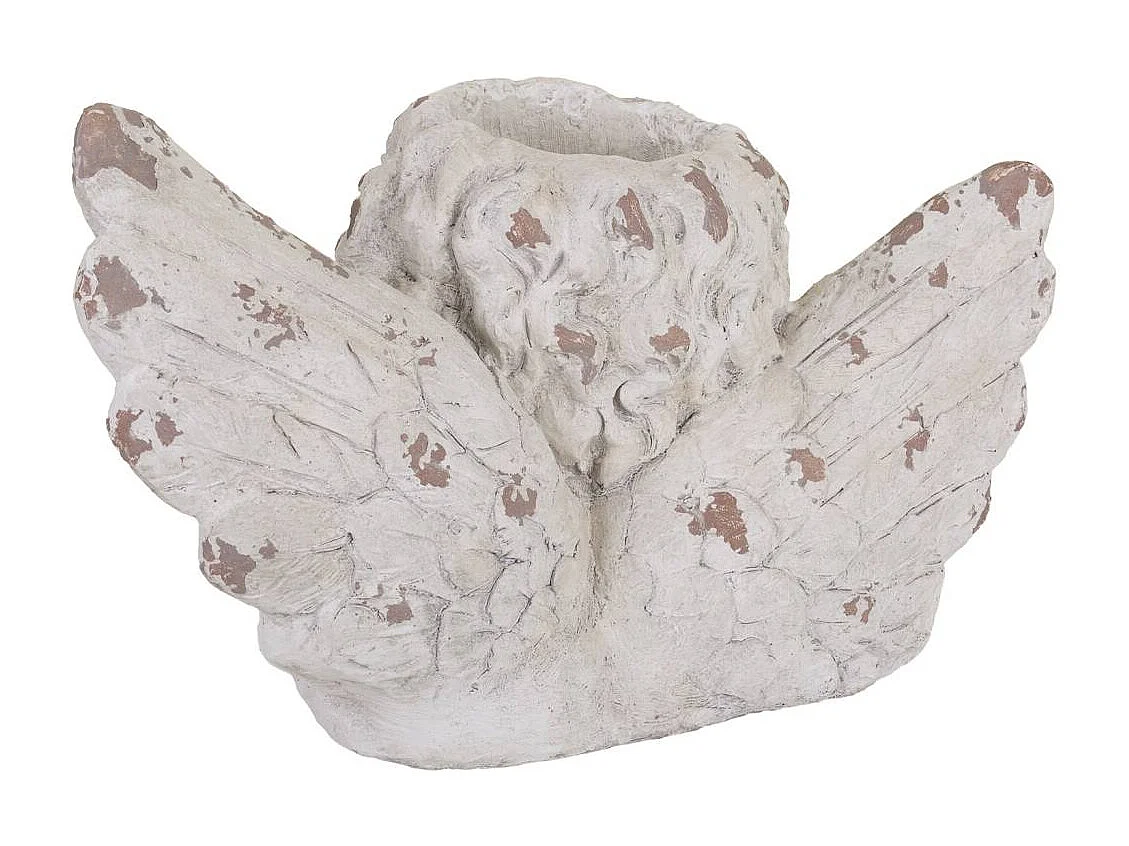 Weißer Magnesium-Engel-Pflanztopf, 59x36x36 cm