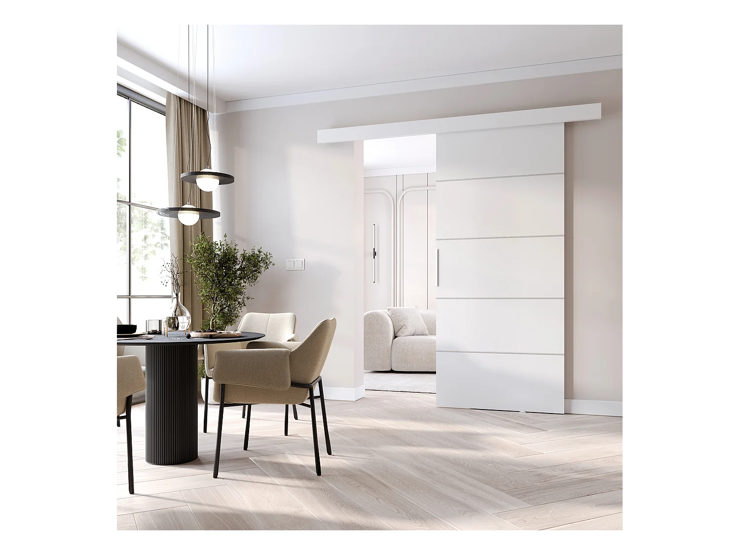 MINIO go for it porte coulissante CLEAN B 106 cm Portes de chambre | Blanc