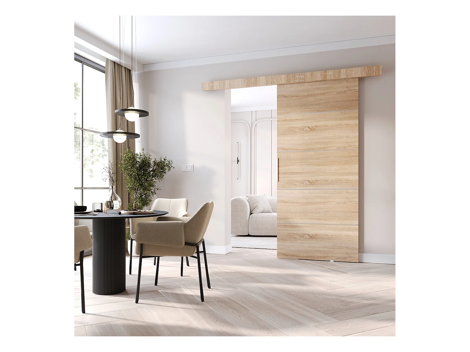 MINIO go for it porte coulissante CLEAN B 86 cm Portes de chambre | Chêne Sonoma