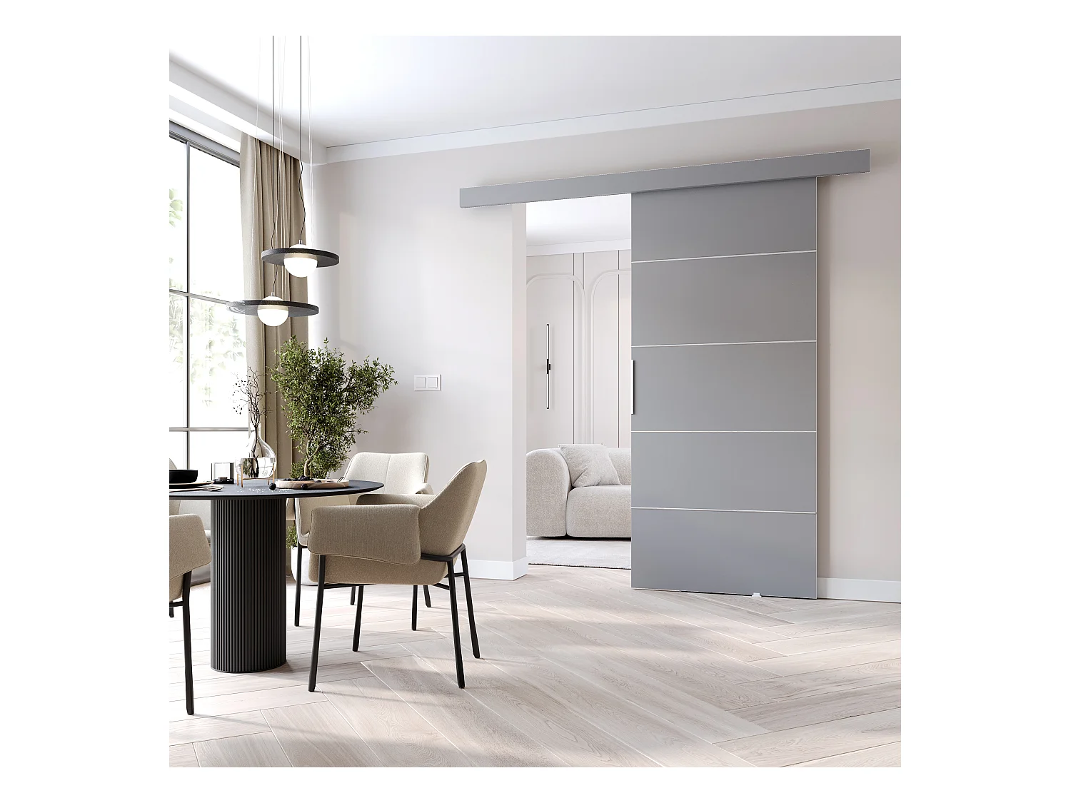 MINIO go for it porte coulissante CLEAN B 96 cm Portes de chambre | Gris