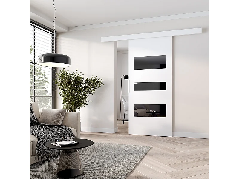 MINIO go for it, porte coulissante CLEAN C 96 cm portes de chambre | Blanc