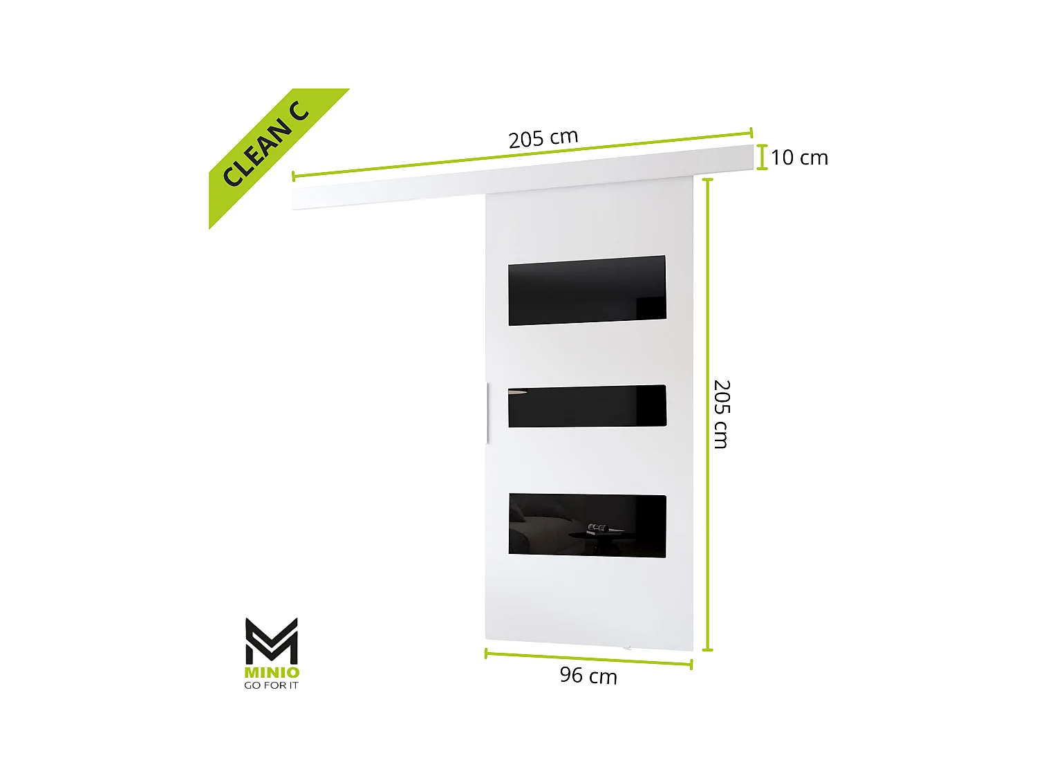 MINIO go for it, CLEAN C 96 cm interne schuifdeur  in de kleur wit