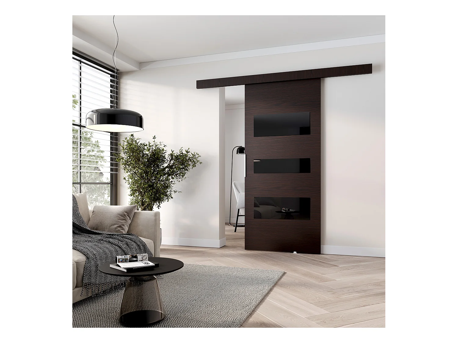 MINIO go for it, porte coulissante CLEAN C 76 cm portes de chambre | Wenge
