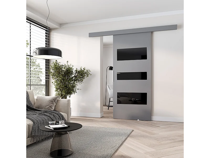 MINIO go for it, porte coulissante CLEAN C 96 cm portes de chambre | Gris