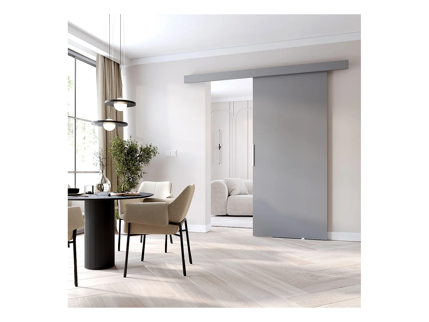 MINIO go for it, porte coulissante CLEAN A 106 cm portes de chambre | Gris